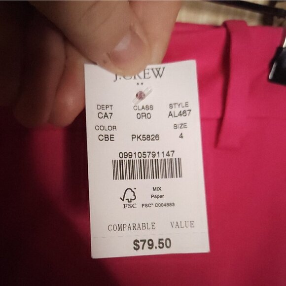 J. Crew New Womens Barbie Pink Linen Blend Lined Pants 4 - Picture 6 of 8